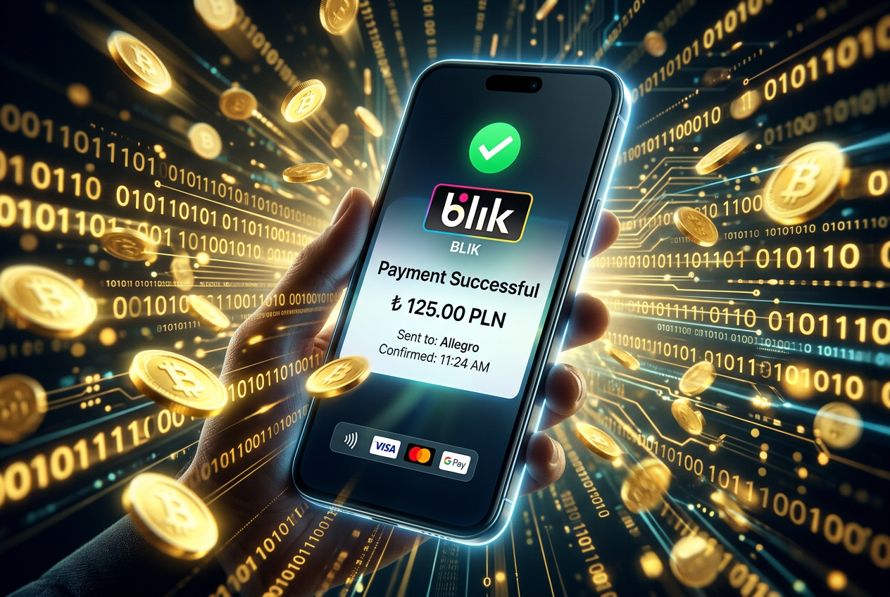 Fast payment methods confirmation screen showing BLIK and mobile wallet icons